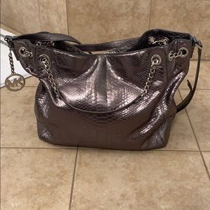 Michael Kors Metallic Pewter Handbag